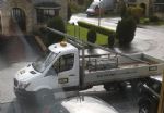 Contractors vehicle blocking paths